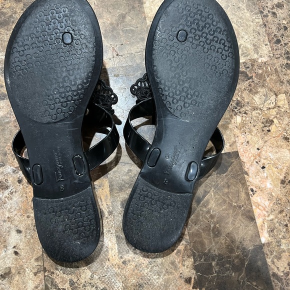 Authentic Ferragamo Black Jelly Sandals. Used but have lots of life left. - Picture 4 of 4